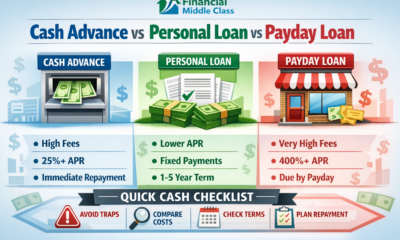 Cash Advance vs Personal Loan vs Payday Loan (Costs)